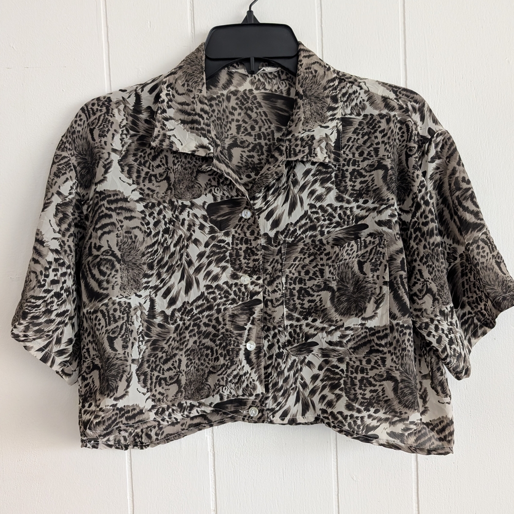 Collection B Brown Animal Print Blouse